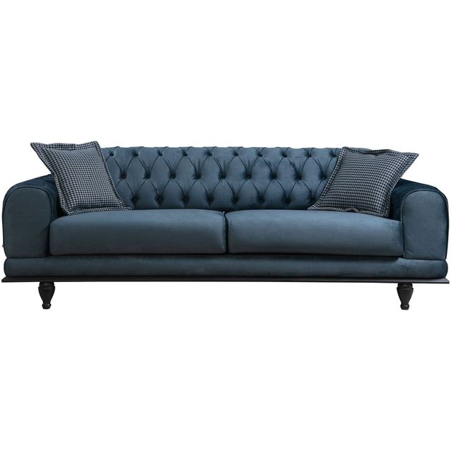 Vuodesohva Linento Furniture Arredo Capitone 3-istuttava sininen