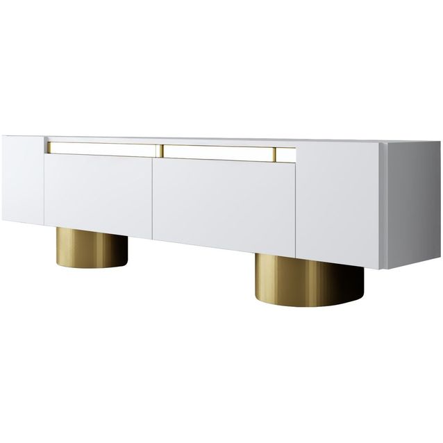 TV-taso Linento Furniture Bohem valkoinen/kulta