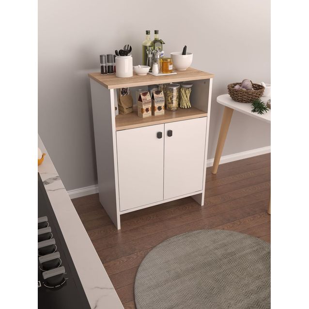 Kaappi Linento Furniture Berry, 62x85cm, valkoinen/ruskea