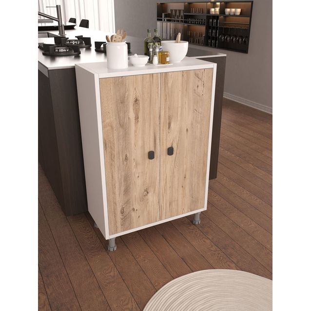 Kaappi Linento Furniture Melo, 59x91cm, ruskea/valkoinen