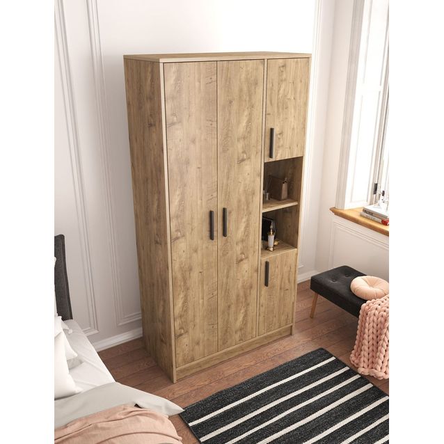 Vaatekaappi Linento Furniture Cupra, 90x177cm, ruskea