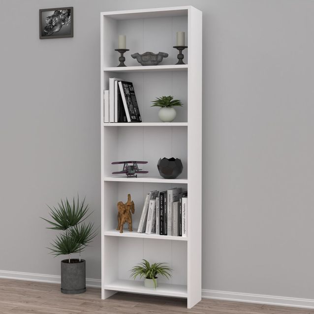 Kirjahylly Linento Furniture Laris, 56x169cm, valkoinen