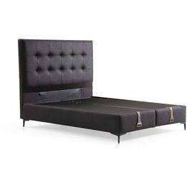 Säilytyssänky + sängynpääty Linento Furniture Dimple, ilman patjaa, musta