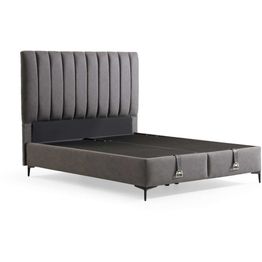 Säilytyssänky + sängynpääty Linento Furniture Leonora, ilman patjaa, harmaa