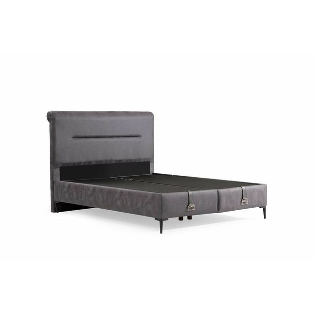 Säilytyssänky + sängynpääty Linento Furniture Visage, ilman patjaa, tummanharmaa