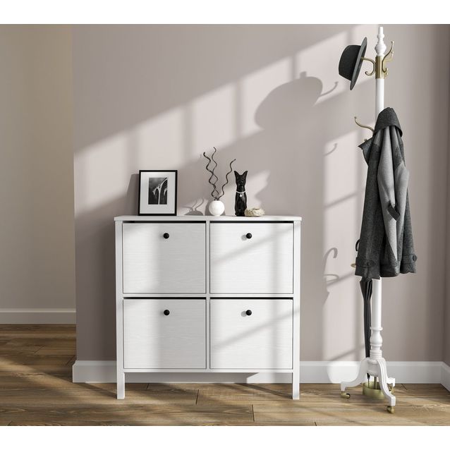 Kenkäkaappi Linento Furniture FRN-20048, valkoinen