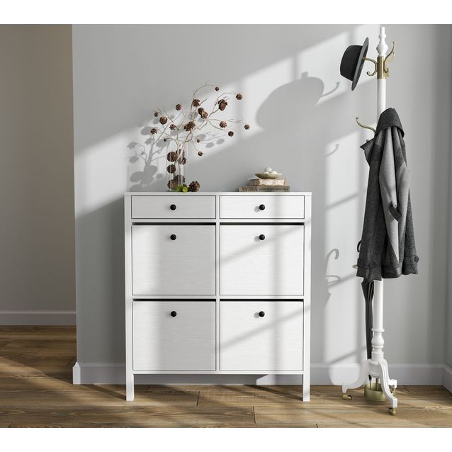 Kenkäkaappi Linento Furniture FRN-20049, 101x114cm, valkoinen