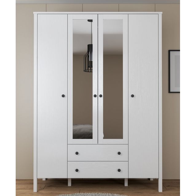 Vaatekaappi Linento Furniture FRN-20012, 140x194.8cm, valkoinen