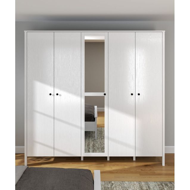 Vaatekaappi Linento Furniture FRN-20019, 233.8x215cm, valkoinen