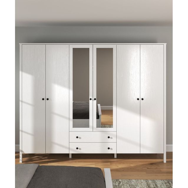 Vaatekaappi Linento Furniture FRN-20011, 240x195cm, valkoinen