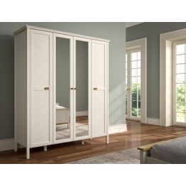 Vaatekaappi Linento Furniture FRN-21003, 185.8x215.9cm, kerma