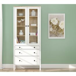 Vitriinikaappi Linento Furniture FRN-20069, 83x194cm, valkoinen/ruskea