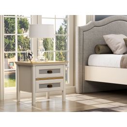 Yöpöytä Linento Furniture FRN-21016, 60x44cm, kerma/ruskea/harmaa