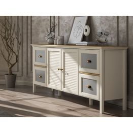 Senkki Linento Furniture FRN-21010, leveys 184.8cm, kerma/ruskea/harmaa