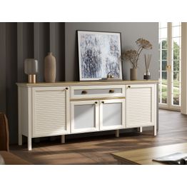Senkki Linento Furniture FRN-21008, leveys 201.8cm, kerma/ruskea/harmaa