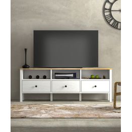 TV-taso Linento Furniture FRN-20055, leveys 160cm, valkoinen/ruskea