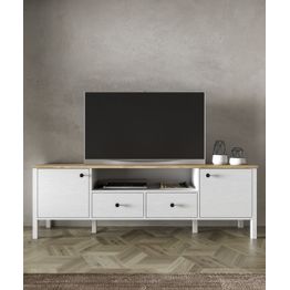 TV-taso Linento Furniture FRN-20056, leveys 180cm, valkoinen/ruskea