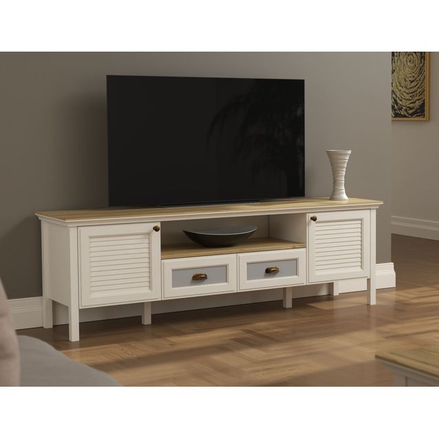 TV-taso Linento Furniture FRN-21011, leveys 180cm, kerma/ruskea/harmaa