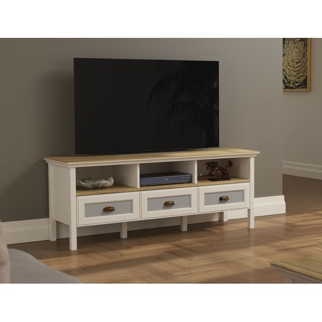 TV-taso Linento Furniture FRN-21030, leveys 150cm, kerma/ruskea/harmaa
