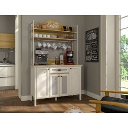 Aamiaiskaappi/kahvipiste Linento Furniture FRN-21027, kerma/ruskea