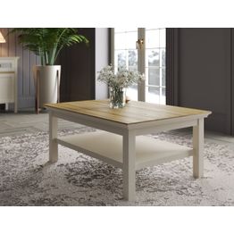 Sohvapöytä Linento Furniture FRN-21024, 100x70cm, kerma/ruskea/harmaa