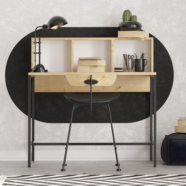 Työpöytä Linento Furniture Dustin, 100x45cm, ruskea/musta