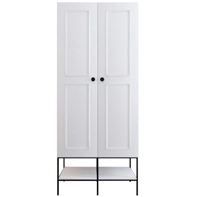 Vaatekaappi Linento Furniture Martin 2, 84cm, valkoinen
