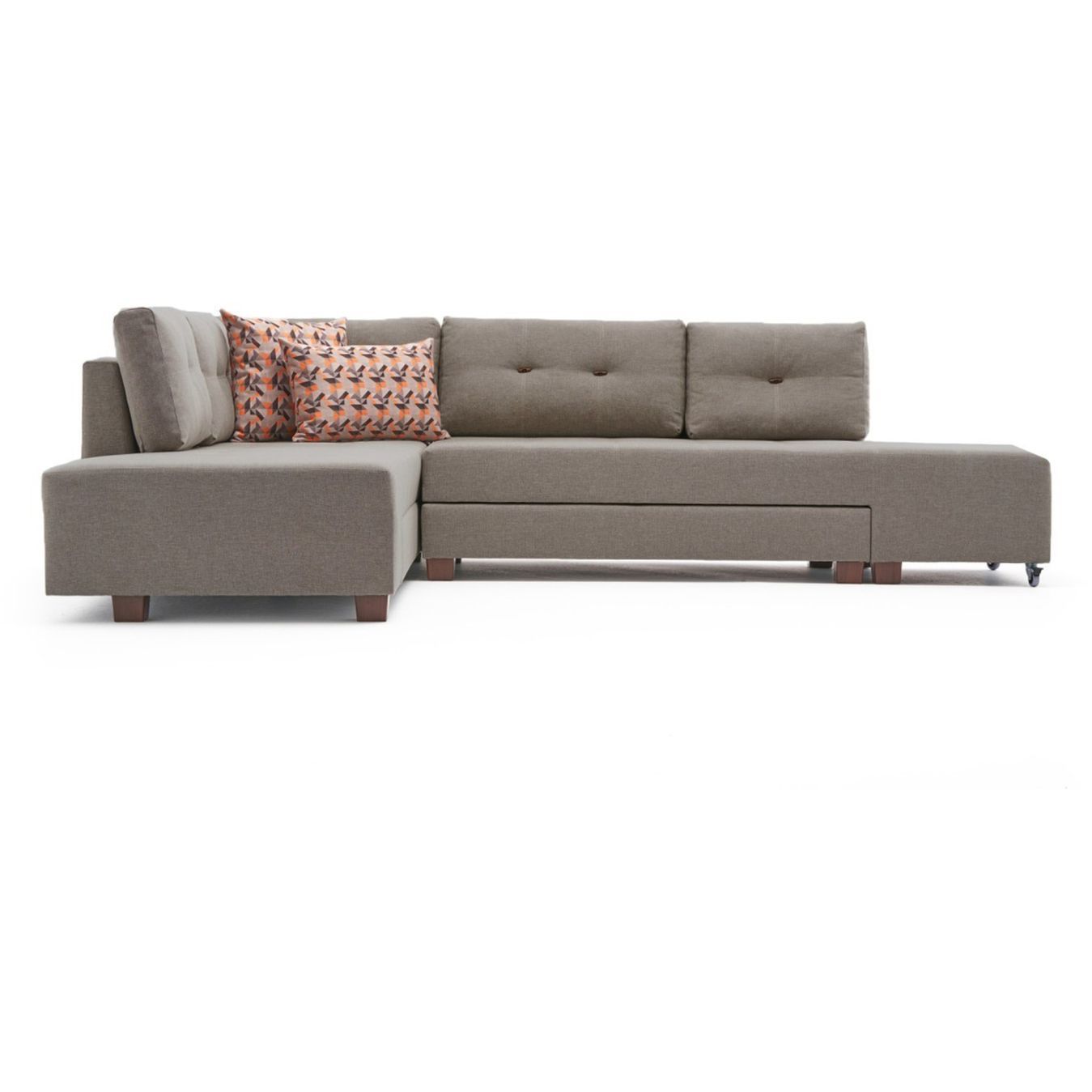 Kulmavuodesohva Linento Furniture Manama, 5-istuttava, vasen, kerma