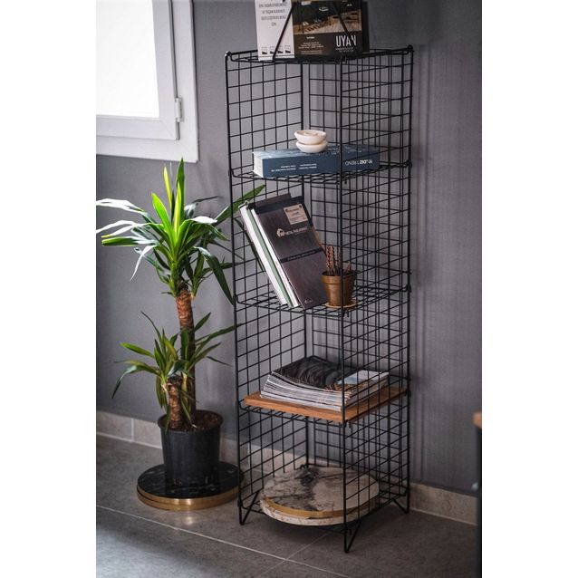 Kirjahylly Linento Furniture Elvis, 37x137.5cm, musta