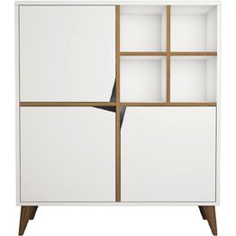 Lipasto Linento Furniture Pulse valkoinen/pähkinä