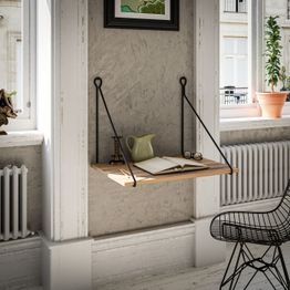 Seinään kiinnitettävä työpöytä Linento Furniture Tuna, 70x50cm, ruskea