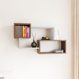 Seinähylly Linento Furniture Ayder, ruskea/valkoinen