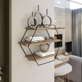 Seinähylly Linento Furniture Azra, 60x52cm, ruskea