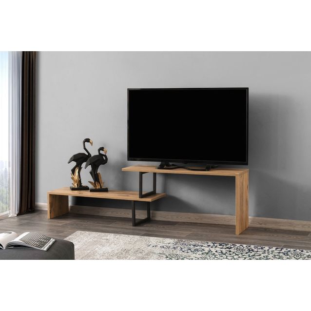 TV-taso Linento Furniture Ovit, leveys 153cm, ruskea/musta