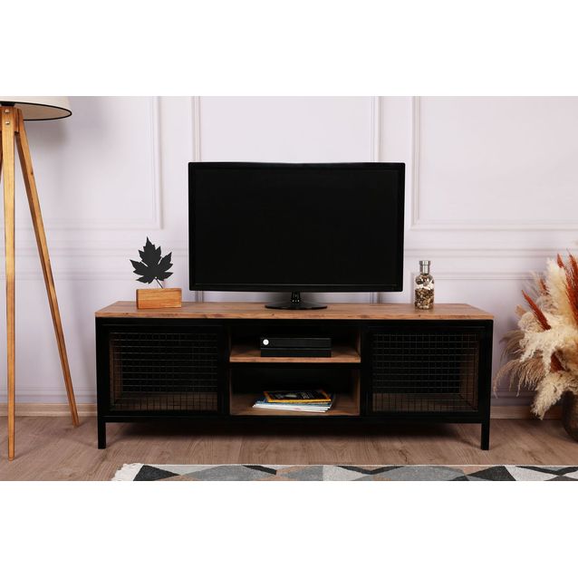 TV-taso Linento Furniture Zeno, leveys 150cm, ruskea/musta