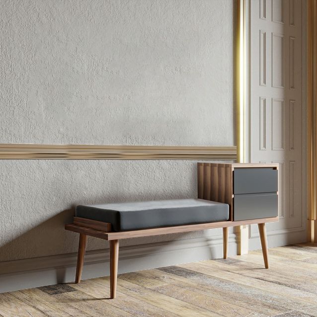 Eteispenkki Linento Furniture Rino, leveys 120cm, ruskea/antrasiitti