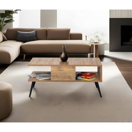 Sohvapöytä Linento Furniture Bukle, leveys 90cm, ruskea/musta