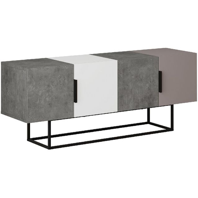 TV-taso Linento Furniture Tontini harmaa/valkoinen/taupe