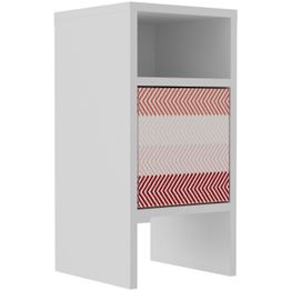 Yöpöytä Linento Furniture Grandma siksak valkoinen/punainen