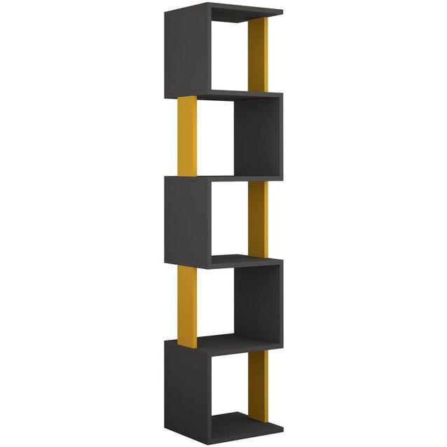 Kirjahylly Linento Furniture Piri harmaa/keltainen