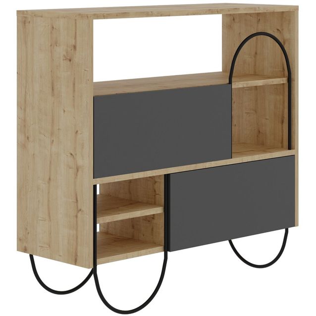 Kenkäkaappi Linento Furniture Norfolk tammenruskea/antrasiitti