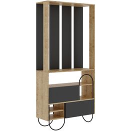 Säilytyskokonaisuus Linento Furniture Norfolk tammi/antrasiitti