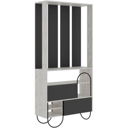 Säilytyskokonaisuus Linento Furniture Norfolk vaalea puu/antrasiitti