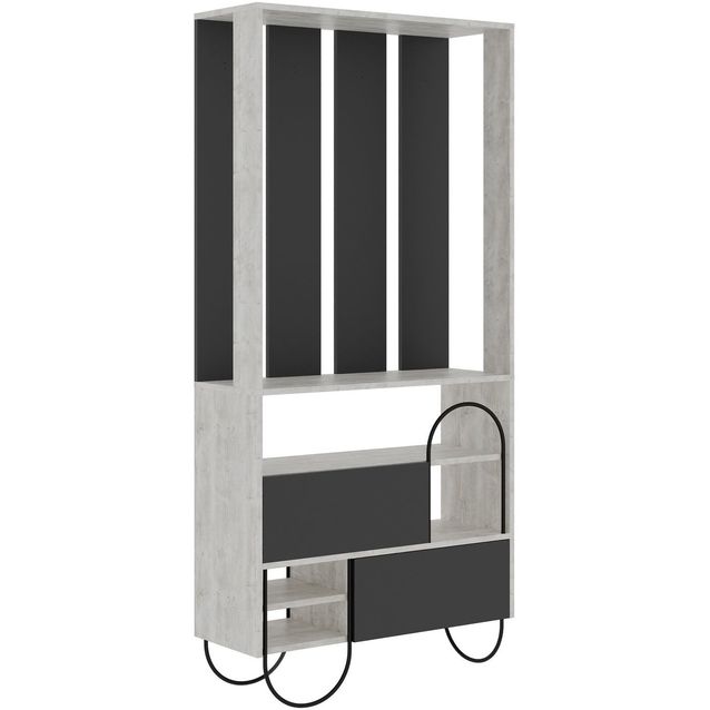 Säilytyskokonaisuus Linento Furniture Norfolk vaalea puu/antrasiitti