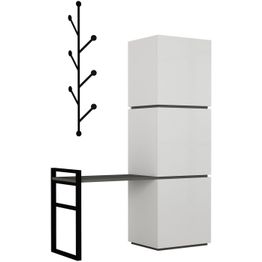 Kenkäkaappi Linento Furniture Mello valkoinen/antrasiitti