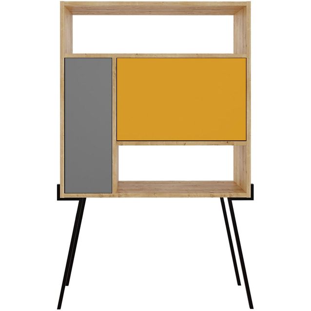 Hylly Linento Furniture Tatti ruskea/keltainen