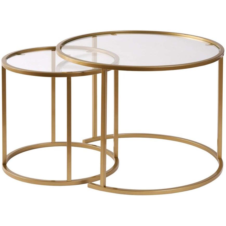 Sarjapöytä Linento Furniture Aurum, Ø60 & Ø42cm, kulta/kirkas