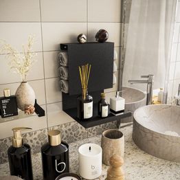 Seinähylly Linento Furniture Brano, 25x23x33cm, musta