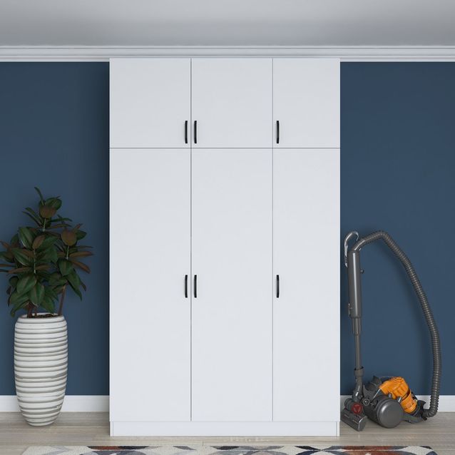 Vaatekaappi Linento Furniture BA104-1989, 145x239cm, valkoinen