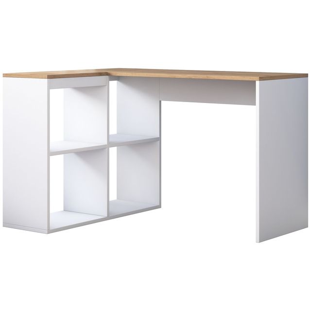 Työpöytä Linento Furniture HA113-2035, 120x50cm, valkoinen/ruskea